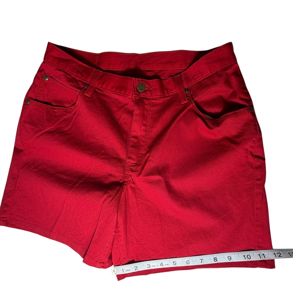 Vintage Wrangler Blues Red Denim Shorts - Women's Size 8 AVG - Picture 9 of 10